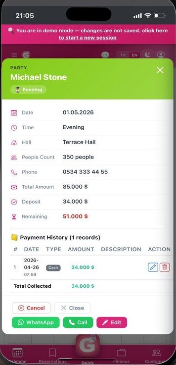 Genix Events app screen