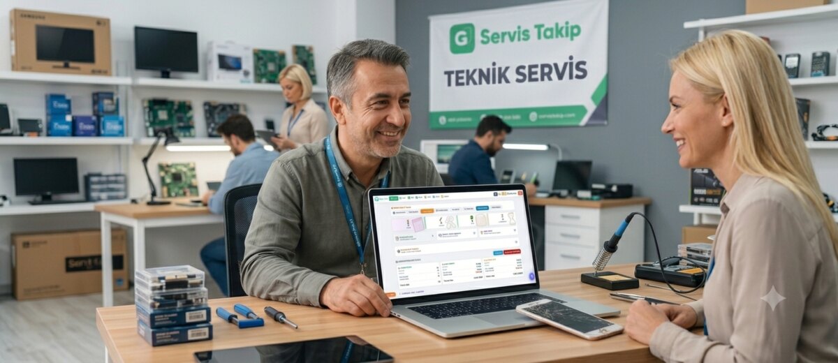 Genix Soft kullanan teknik servis dükkanı ve mutlu müşteri